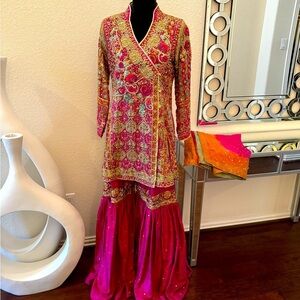 Pakistani/Indian designer Farah Talib wedding collection dress. S/M